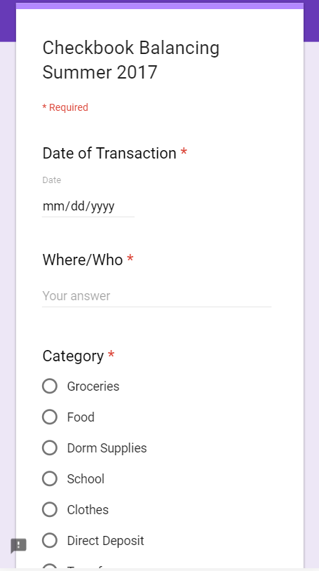 Form screenshot